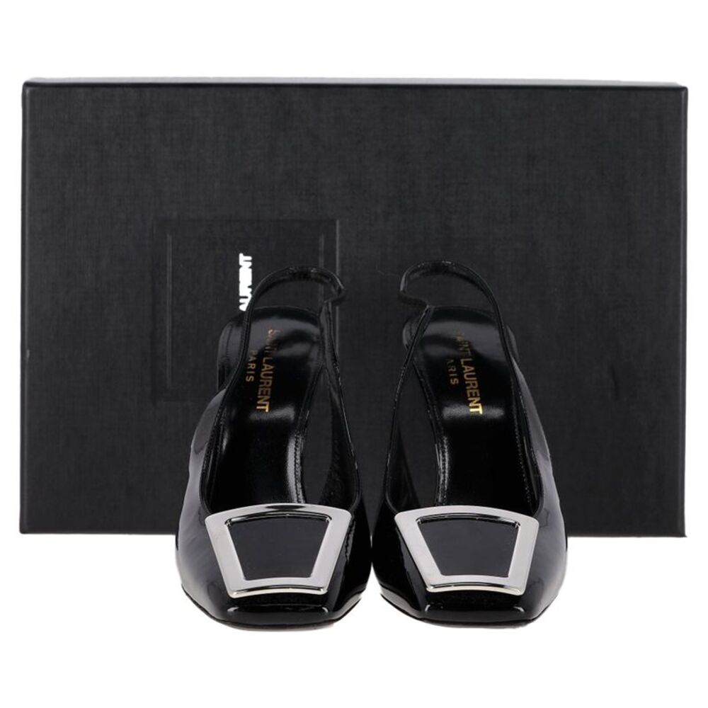 Saint Laurent Pablo Slingback Pumps in Black Leather - Picture 6 of 7